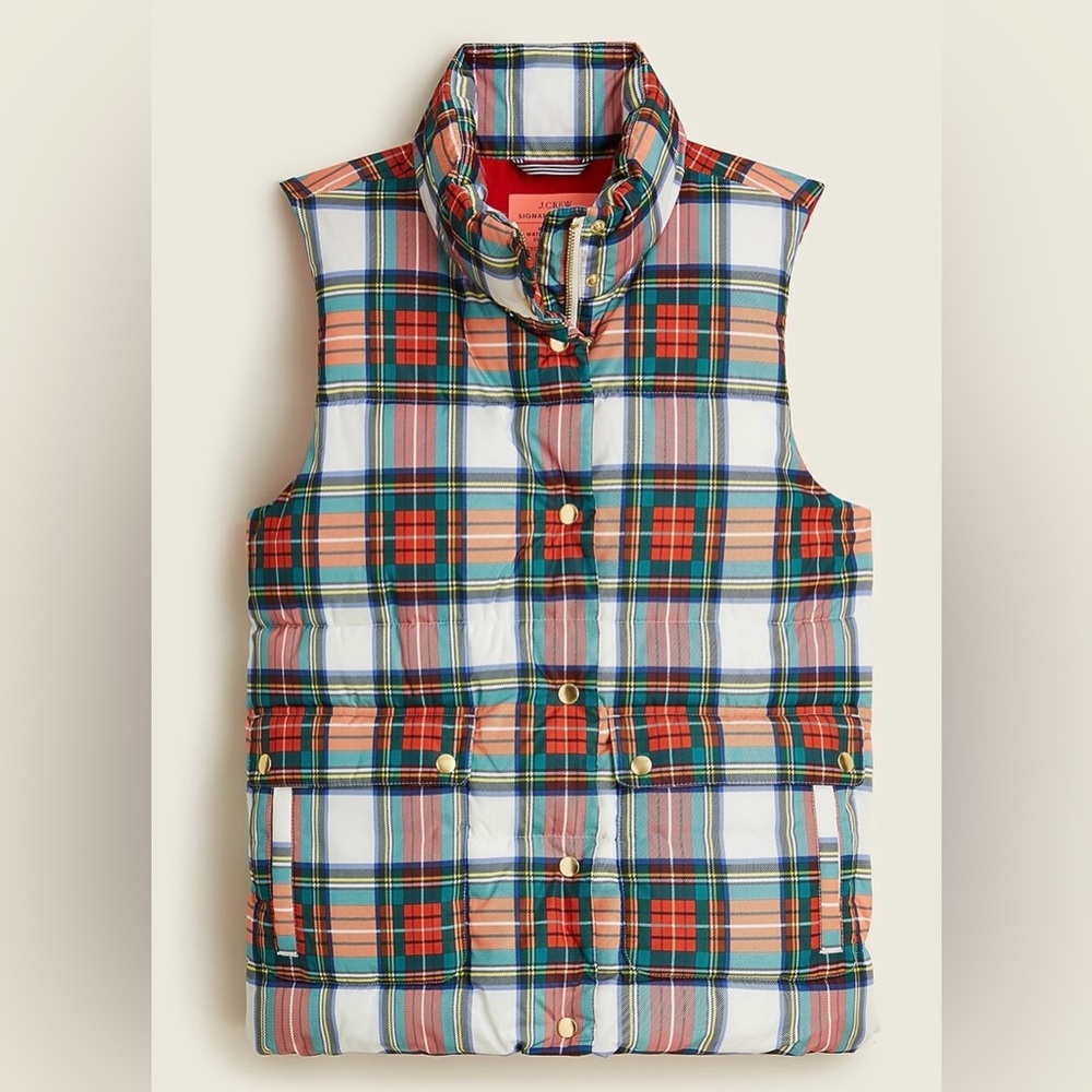 NWT- J. Crew Multicolor Plaid Vest